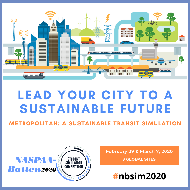 NBSimulation's tweet photo. It's almost here!  Day 2 of the @naspaa @clsgbatten #nbsim2020 #simulation #sustainability competition is happening tomorrow.  5 sites around the country at @ScharSchool @PepperdineSPP @Glenn_college @utarlington and @RockefellerColl will put their skills to the test! https://t.co/4YYjj9y9ge