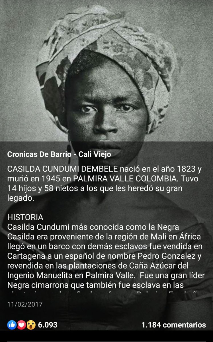 Feloarias's tweet photo. Lo lejos que ha llegado este tema me motivó a escribir un hilo:

Casilda Cundumi Dembele o "La Negra Casilda", UN CUENTO QUE SÓLO EXISTE EN FACEBOOK.

Una historia vaga y con una foto falsa que, por el heroísmo que narra, ha hecho carrera en apenas cuatro años. 🧶🧶🧶 https://t.co/IlON4W756m