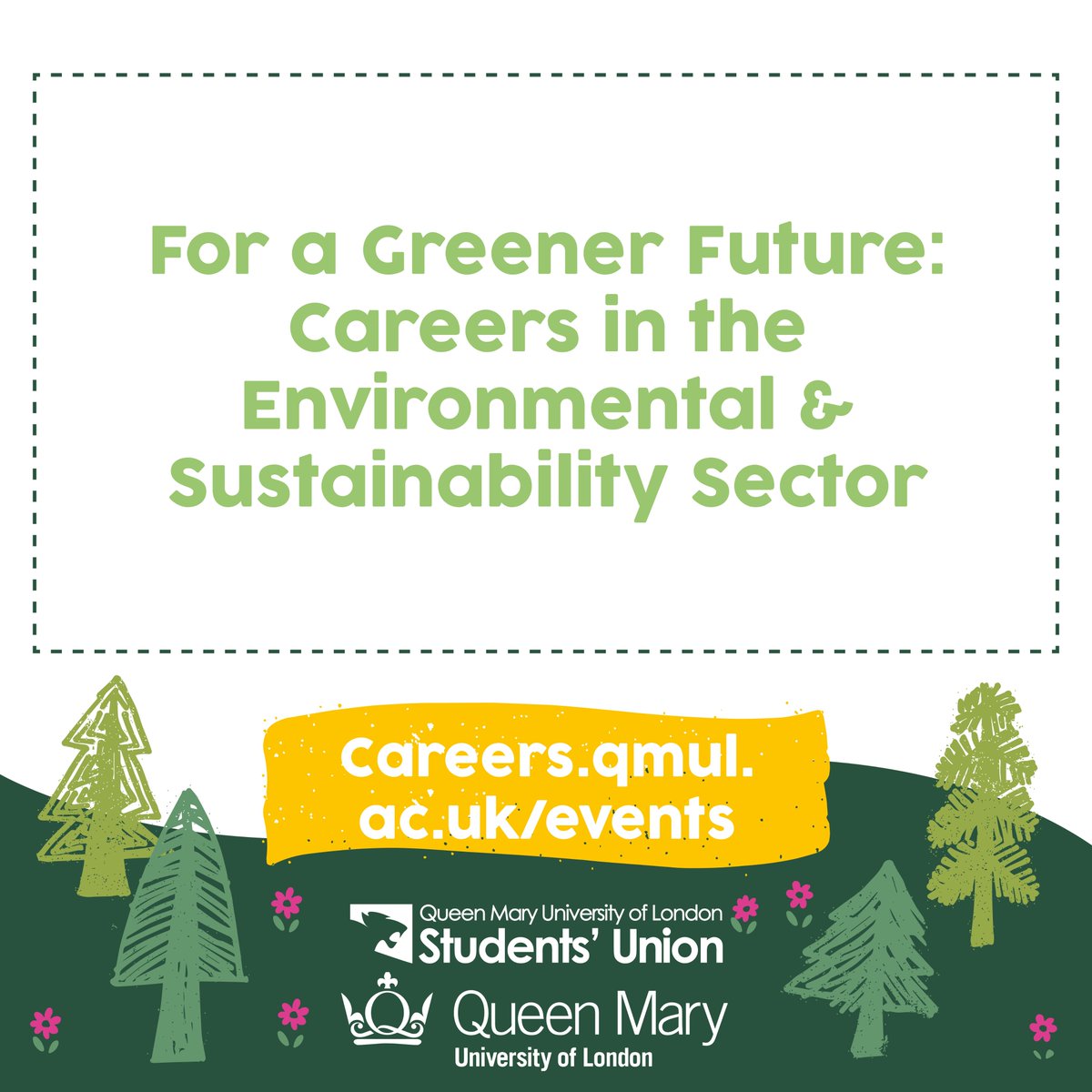 QMULSustain's tweet photo. We're excited to announce that our Environmental &amp; Sustainable Careers Event on Thursday 26th March with Pro Bono Society Green Law Department and @QMcareers is open for bookings.

See the event below for more info and sign-up: https://t.co/CMe0cxlSvi https://t.co/xAjqlSCa84