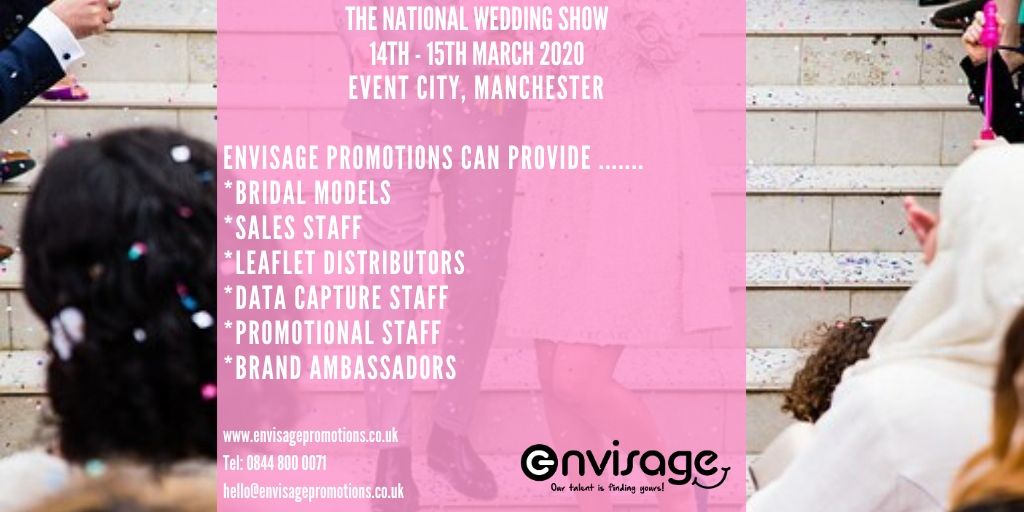 EnvisagePromote's tweet photo. Are you attending this months National Wedding Show at @EventCityUK - Envisage provides a host of staff for wedding shows including bridal models, data capture staff and brand ambassadors.
https://t.co/uZkSgUjk9g
#brandambassadors #weddingshows #bridalmodels #datacapture https://t.co/AZfOKC1K3Z