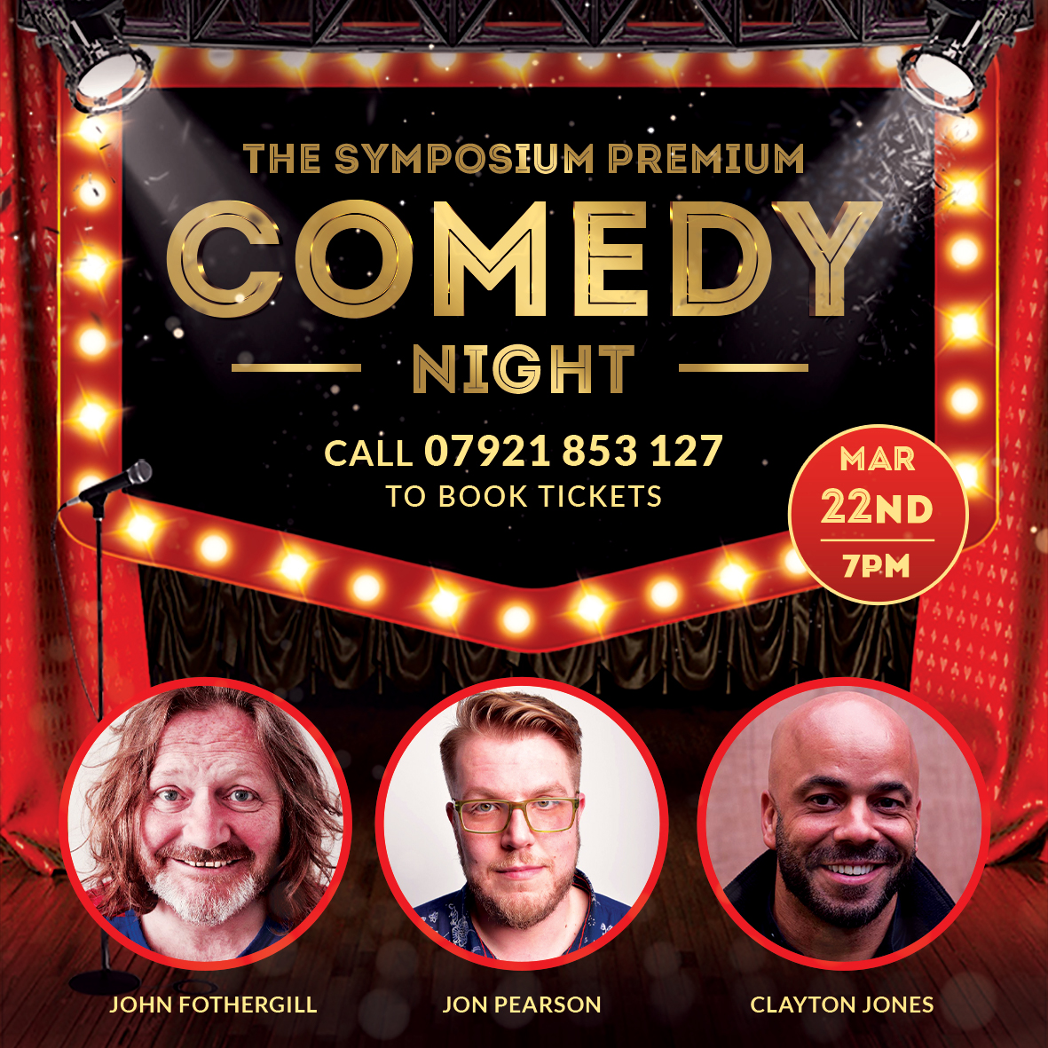 SymposiumWilm's tweet photo. MARCH 22ND - OUR NEXT COMEDY NIGHT

BUY YOUR TICKETS NOW FOR ONLY £20 - Call 07921 853127

Supporting - JON PEARSON &amp; CLAYTON JAMES
Headlining - JOHN FOTHERGILL https://t.co/Vr3qFvNl5f