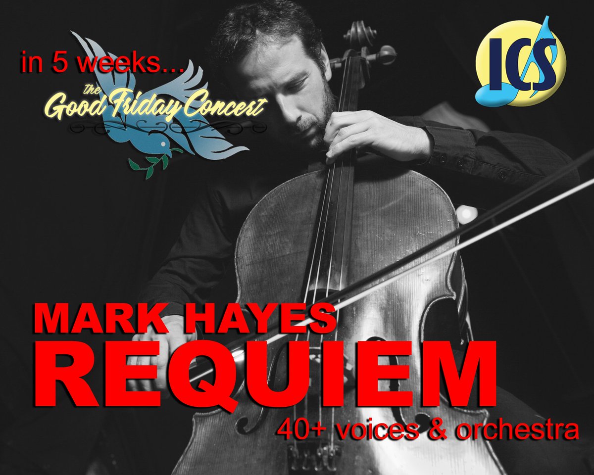 ICS_Singers's tweet photo. 5 weeks from tonight you will experience lovely 
+passionate musicianship. Save the date: 8 PM, April 10th 2020 / Sacred Heart Church/ 131 Thames Street N / Ingersoll ON. Let your senses feast on the ICS GOOD FRIDAY CONCERT, featuring modern American composer Mark Hayes REQUIEM. https://t.co/QitULMxIjI