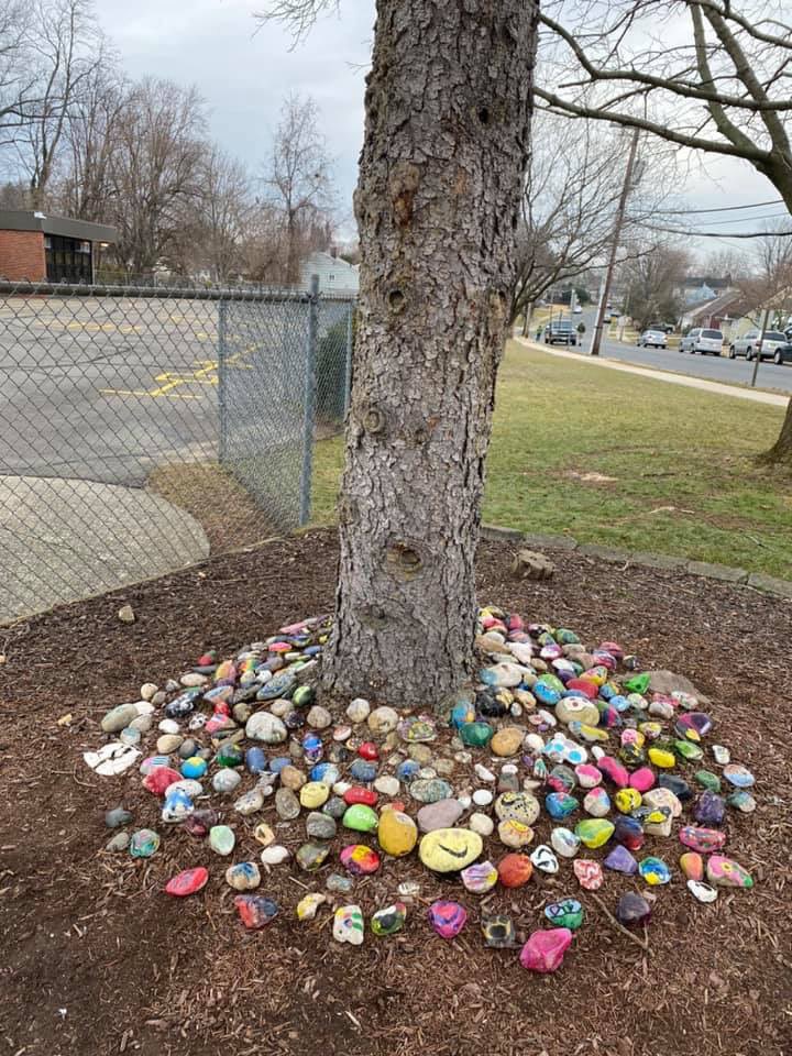 YHSPTA's tweet photo. The gorgeous rocks created by our parents and students lastnight have been sprayed and put in the YHS Rock Garden! 
Make sure to check them out today https://t.co/jc6zG3445c