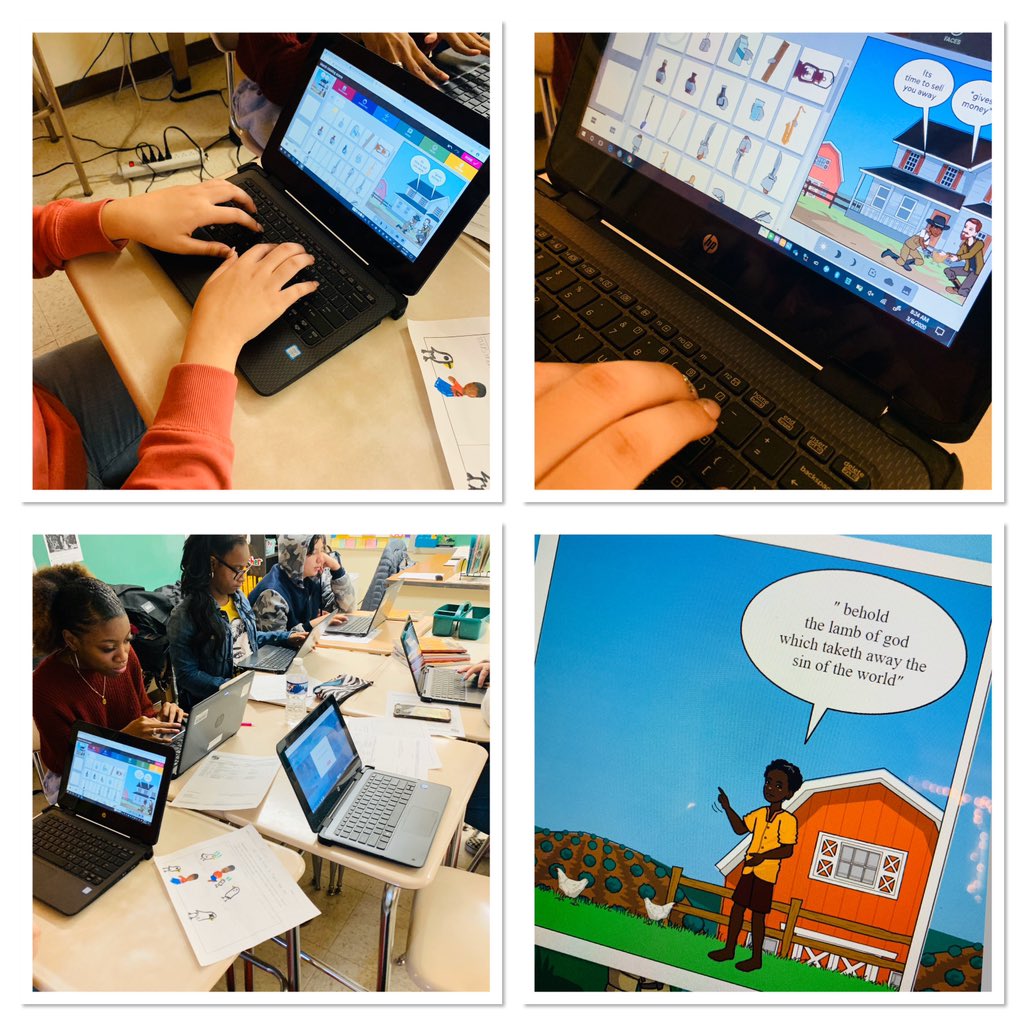 KristenOBrien1's tweet image. Students created their final missing scene from “March” using @Pixton #creativeoptions #lovethesekids