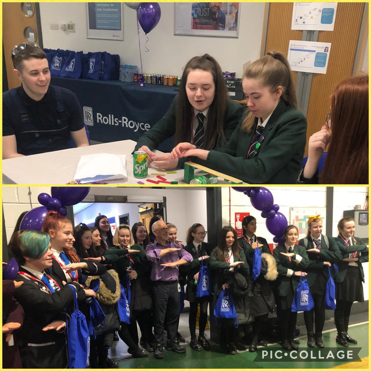 StLukesHigh's tweet photo. S3 girls have had a fantastic experience so far on International Woman’s day, starting off with a  visit to Rolls Royce. They are now on there way to British airways for the afternoon. #britishairways #Rollsroyce #girlsintoengineering #InternationalWomensDay2020 #whoruntheworld https://t.co/CSn4Roo3Ms