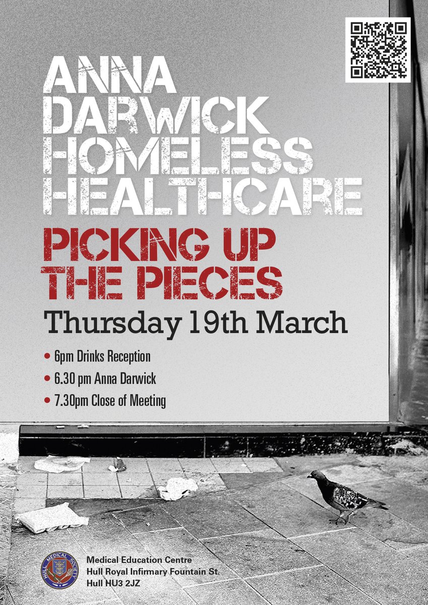 hullmedicalsoc's tweet image. Tickets available the next meeting on Thurs 19 March 2020 6pm Homeless Healthcare eventbrite.co.uk/e/picking-up-t… @HYMSmedsoc @steven_oliver @HullYorkMed @MedlyBlog @BMAYorkshireJDC @CHCPHull @HEYLKS @heyneurosurgeon @HYMSAlumni