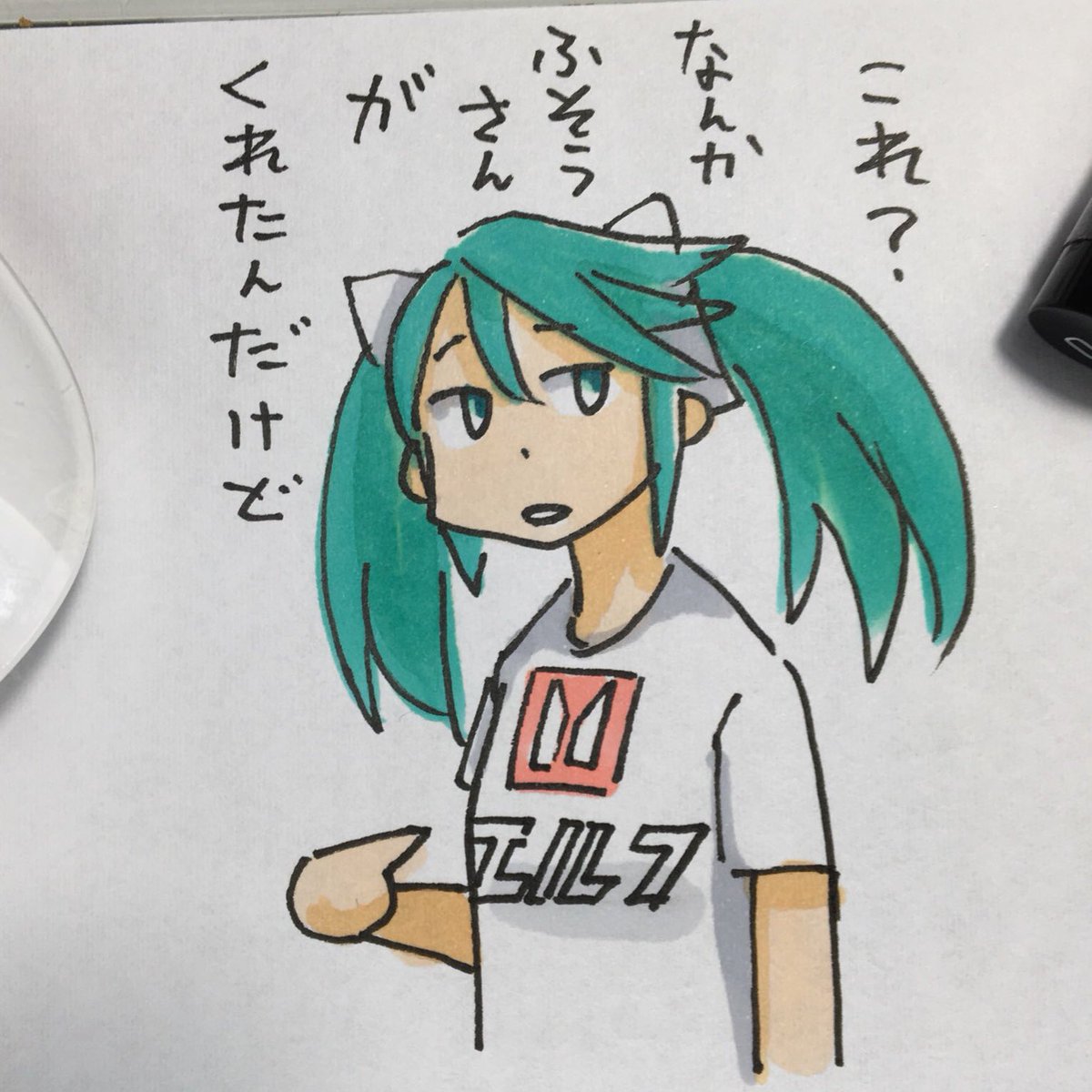 赤城(艦隊これくしょん) 「ネタTシャツシリーズ。扶桑さんが趣味で作って配ってる設定 」|ひじからのイラスト
