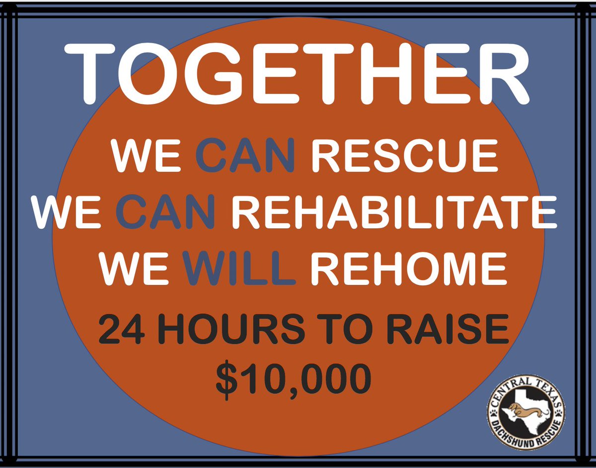 CTDR's tweet image. Together we can rescue, we can rehabilitate, and we will rehome homeless and abandoned dachshunds. Donate to  Amplify Austin today to help. Retweet to spread the word about CTDR! Enter #LoveTitos at check out-Tito's will add $5 to your donation!  
amplifyatx.org/organizations/…