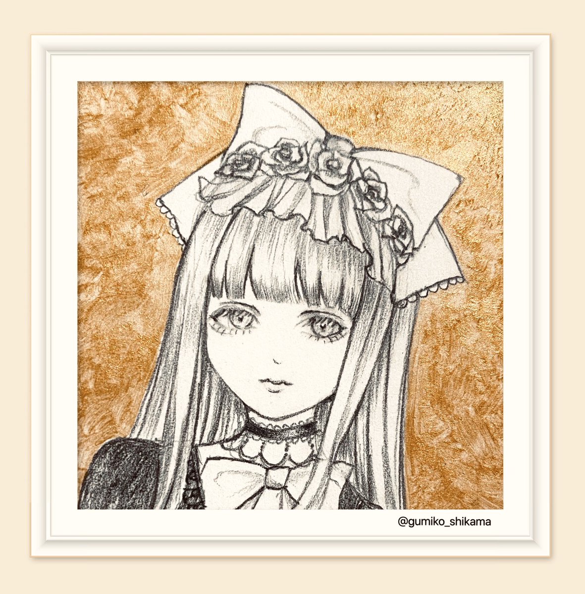 鹿間 ぐみこ בטוויטר 昨日に引き続き ミニ額用モノクロイラスト第2弾描きました𓀠楽しい 額はイメージです シャーペン画 ロリィタ オリジナルイラスト アナログイラスト 芸術同盟