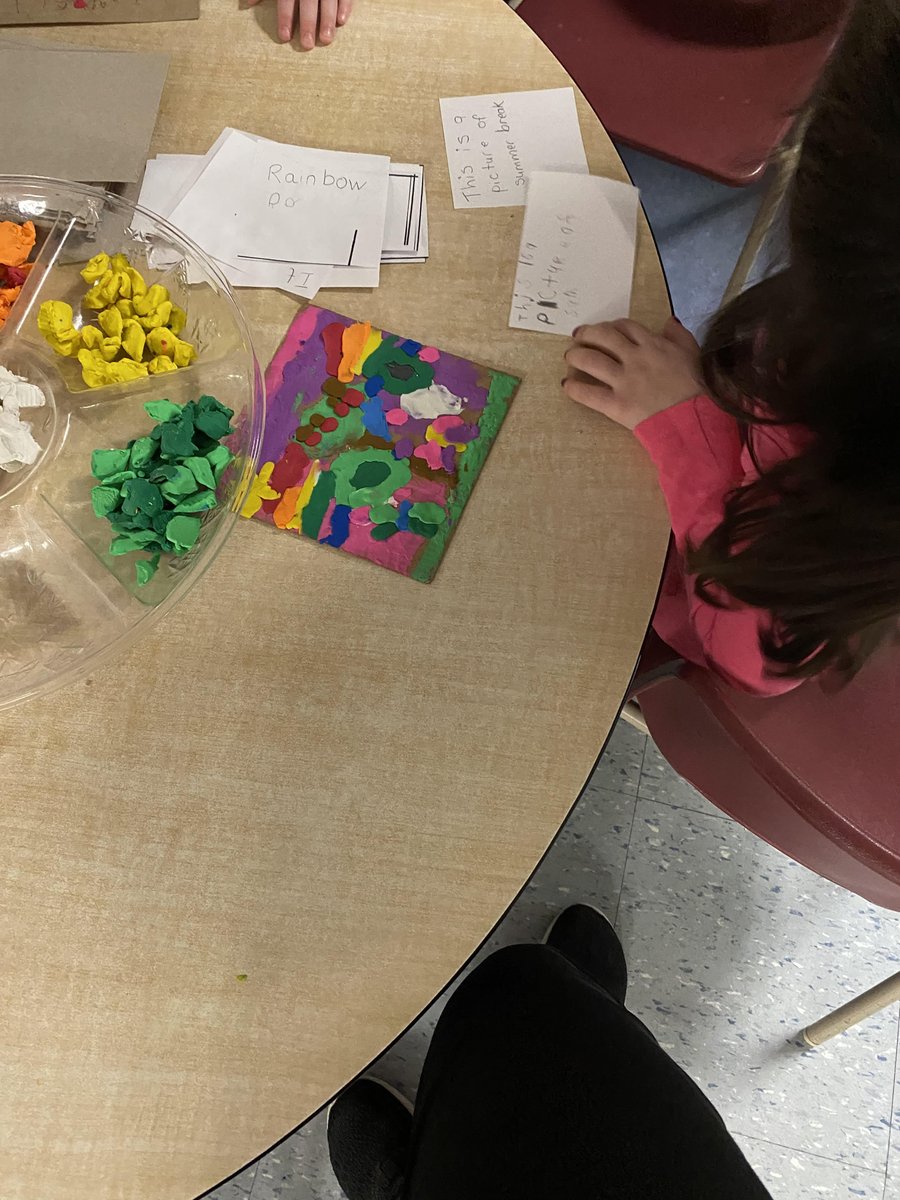 sarahcopp7's tweet photo. Using plasticine to create 3D textured art pieces.  Adelynn created a picture of her family. @EY_uwindsor https://t.co/ccTBjds2ru