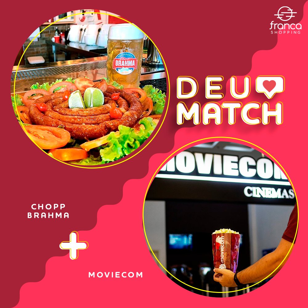 FrancaShop's tweet photo. Sextou com aquela duplinha que você respeita! 😎

Happy Hour é bom, mas com um cineminha depois fica muito melhor. 🍻🎥

👉Já marca os amigos para vir fazer essa dobradinha no Chopp Brahma e no Moviecom aqui no #FrancaShopping. https://t.co/y7nn9jrhp7