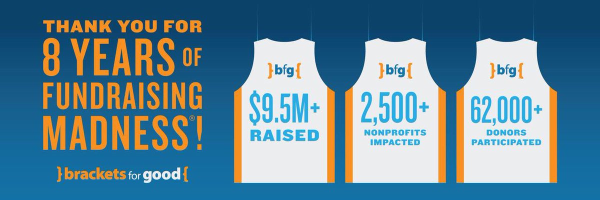 It’s been an incredible ride and we’re extremely grateful for the years of support. Please check BFG.org for more details. #FundraisingMadness