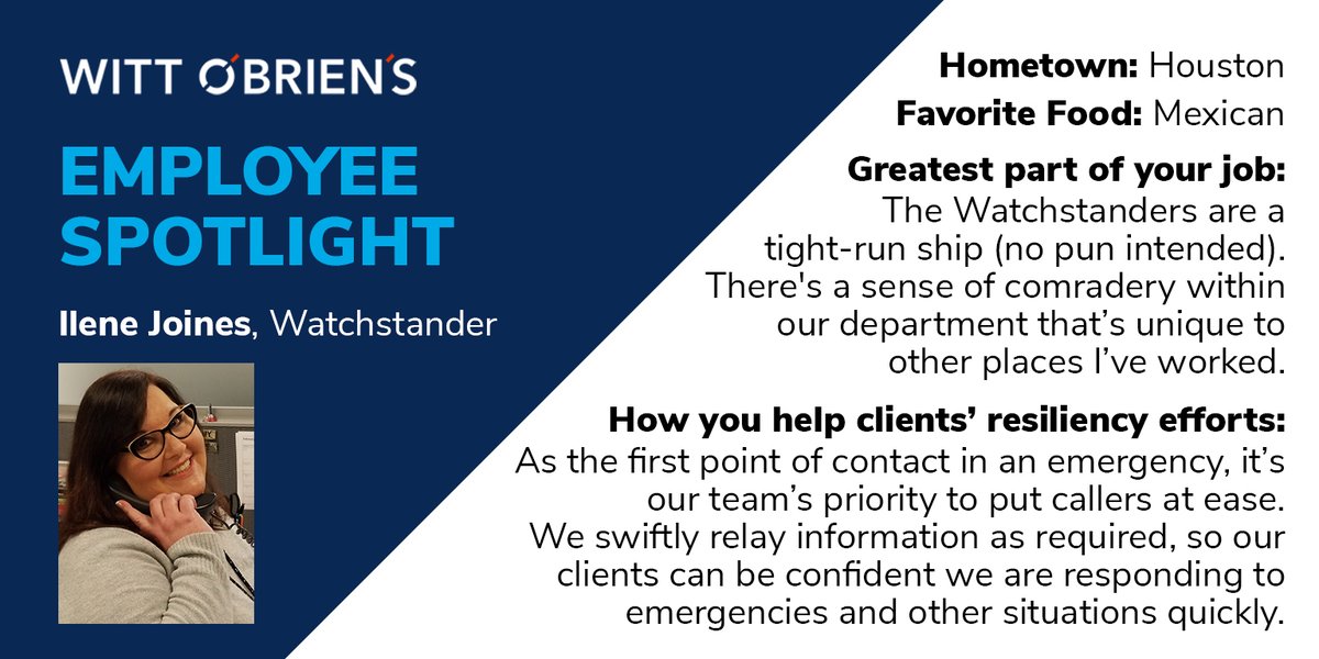 ambipar_us's tweet photo. Our people are our most important asset! One of our valued #employees, Illene Joines who serves as a #Watchstander offered, "My favorite part of my job is to ensure that #clients are pleased with the level of professionalism and courtesy we provide daily." #EmployeeSpotlight https://t.co/cCFlyr06V3