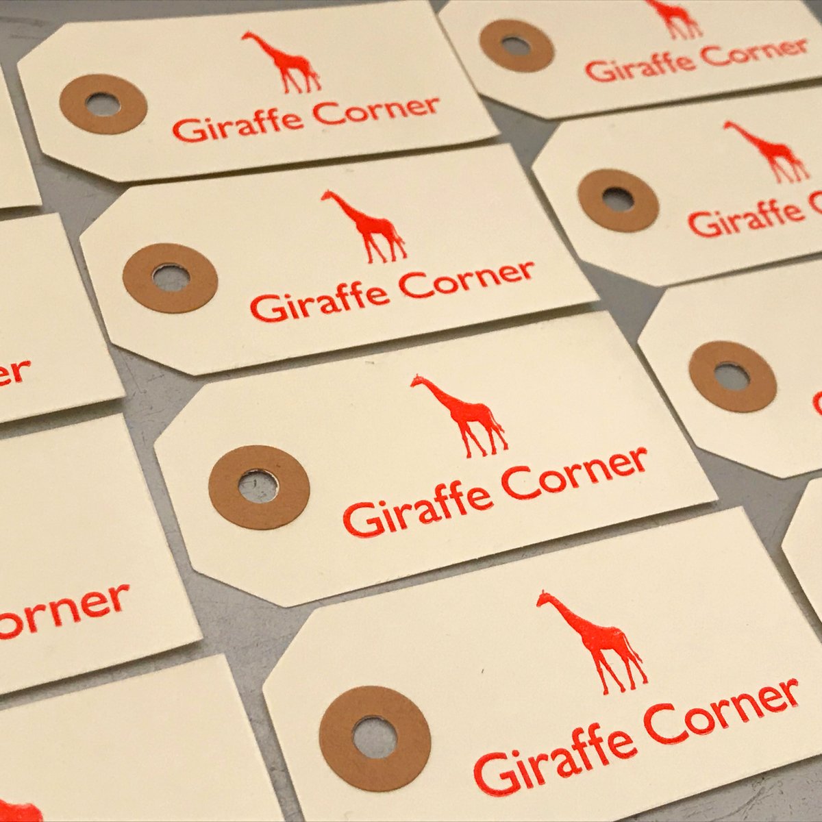 GiraffeCorner's tweet photo. Letterpress tag time! https://t.co/0GYPFC6gHL