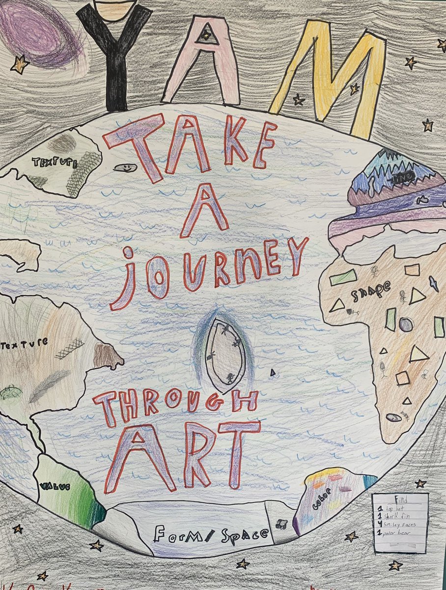 MrsGuilliom's tweet photo. March is Youth Art Month (YAM). Thank you Kala and McKenna for creating this lovely poster. ❤️ https://t.co/5rvjvwcfAn