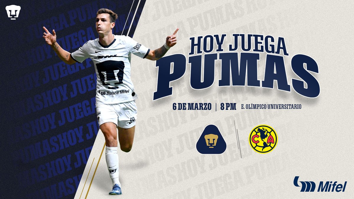 PumasMX's tweet photo. ¡Hoy juega Pumas!

¡Esta noche pintaremos el Olímpico Universitario de azul y oro! 👊

⏰ 8 PM
📺 @TUDNMEX / Canal 5

#PumasEsMiFelicidad #SoyDePumas https://t.co/F9zMi0ItwH