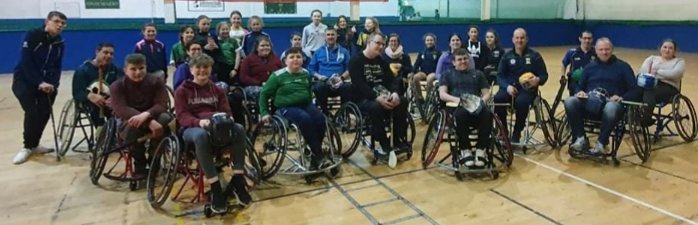 We would like to thank @AhaneCamogie @AhaneGAAClub U12 & U14 teams for coming to @DeltaSportsDome last night for a #WheelchairHurling challenge match vs our junior team. Thanks also to coaches for challenging our senior team to an intense game.