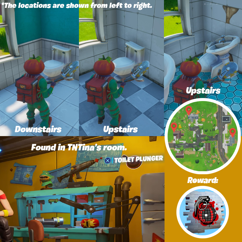 Fortnite News On Twitter Guide Deadpool Challenges Week 3 Find Deadpool S Toilet Plunger Destroy Toilets Fortnite Reward Wade Grenade Spray Https T Co Ckfjanrncr Toilet Grenade Fortnite Toilet Grenade Fortnite Fortnite News On Twitter Guide Deadpool Challenges Week 3 Find Deadpool S Toilet Plunger Destroy Toilets Fortnite Reward Wade Grenade Spray Https T Co Ckfjanrncr