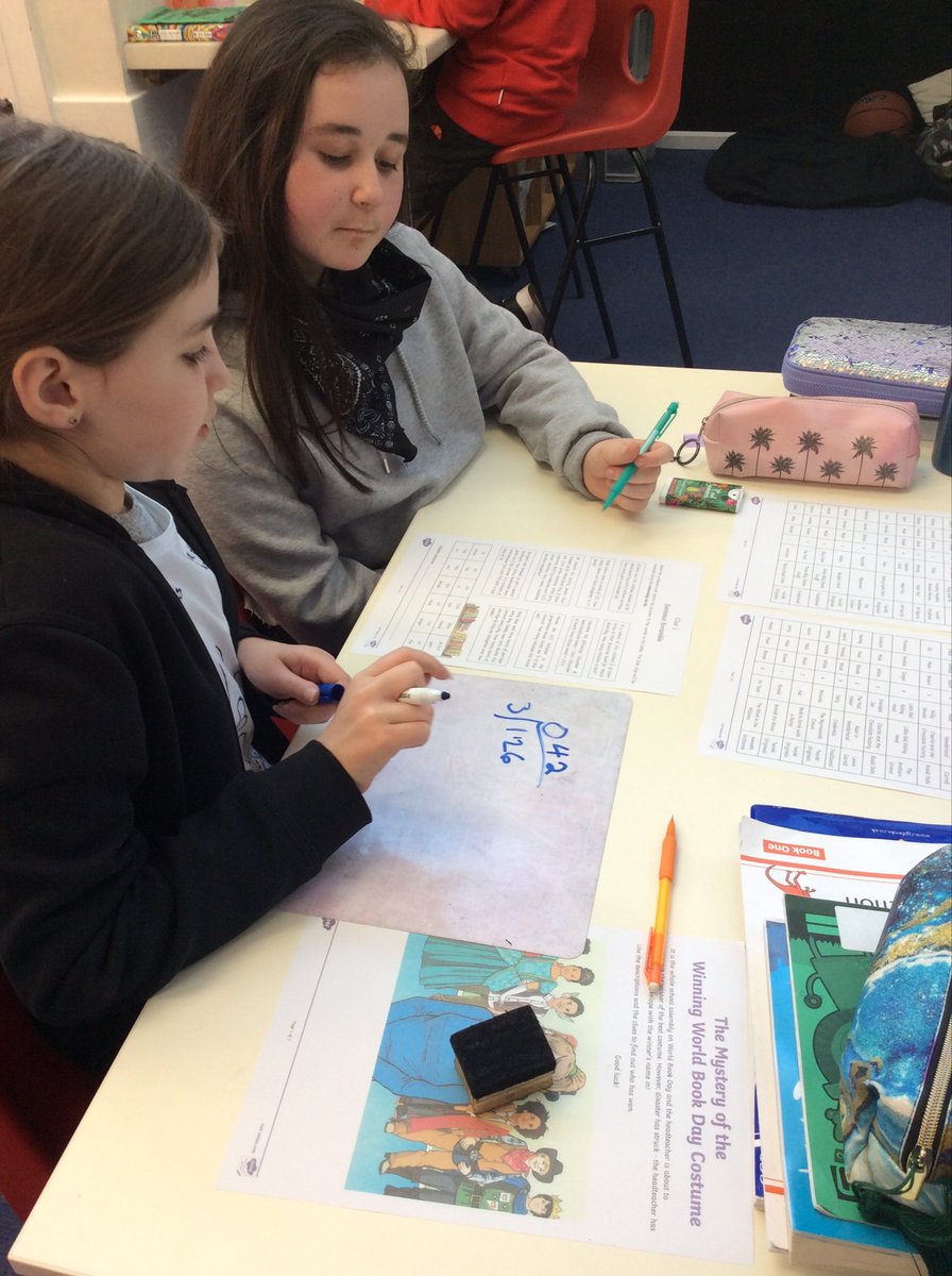 HTAClassDuck's tweet photo. Year 5 and 6 are busy using their mathematical brains to work out ‘The Mystery of the Winning World Book Day Costume’ #HTAMATHS https://t.co/Tgmgj9hnWX