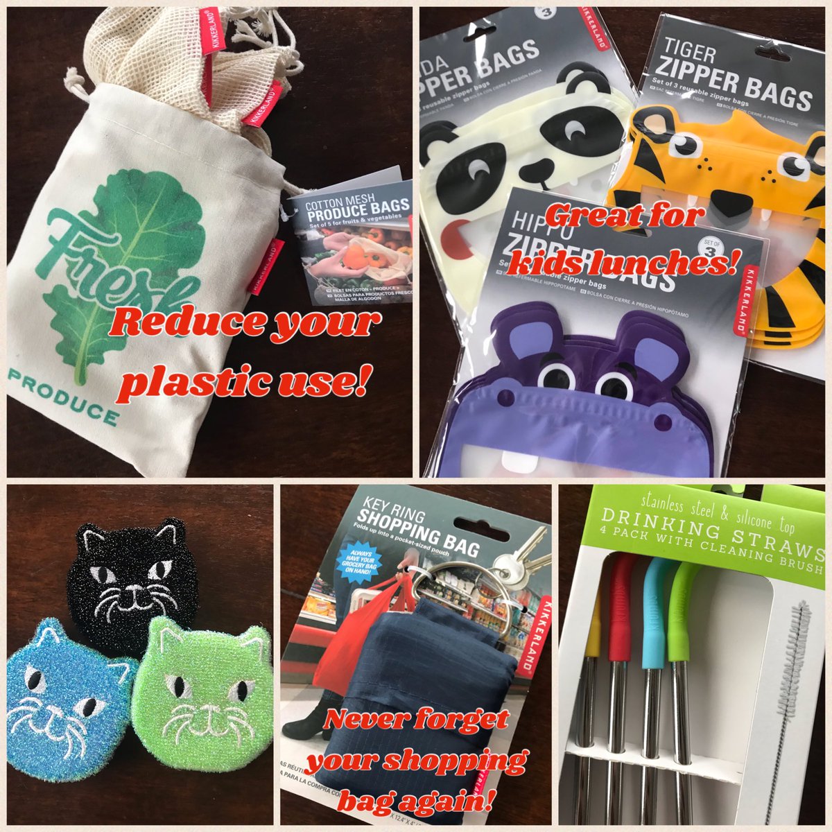 Lots of great new kitchen items!
#reducereuserecycle
#producebags
#carryyourownbag
#kitchenfun
#shopellysgifts
#emeraldislenc