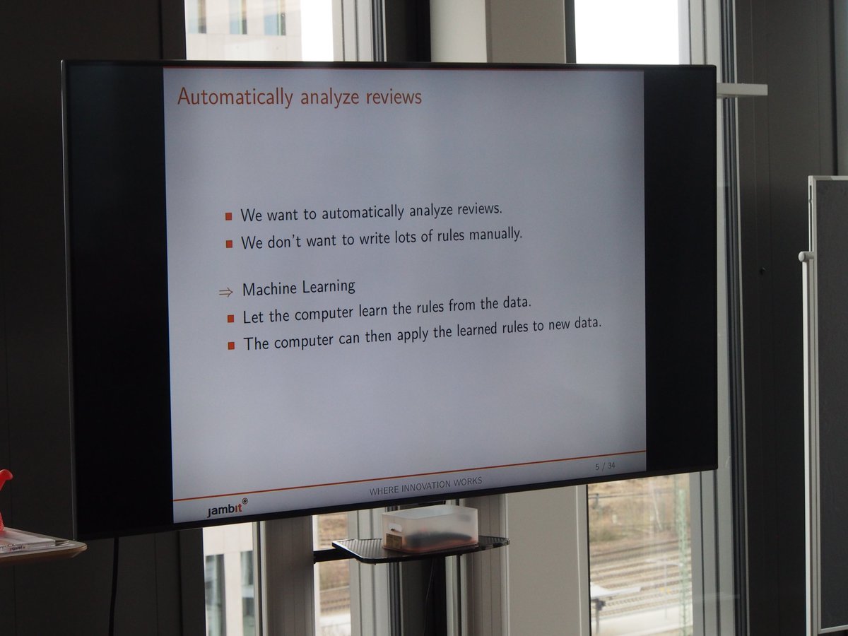 jambit's tweet photo. Sprache & ihre Nuancen zu verstehen, ist gar nicht so einfach. Erst recht nicht, wenn man eine Maschine ist. Wie man #Sentiment mit #PyTorch analysiert zeigt jambitee Wiltrud im 2. #CoffeeTalk anhand der #SentimentAnalyse von Produktbewertungen. #MachineLearning #NeuronaleNetze https://t.co/c2GKzpc4nd