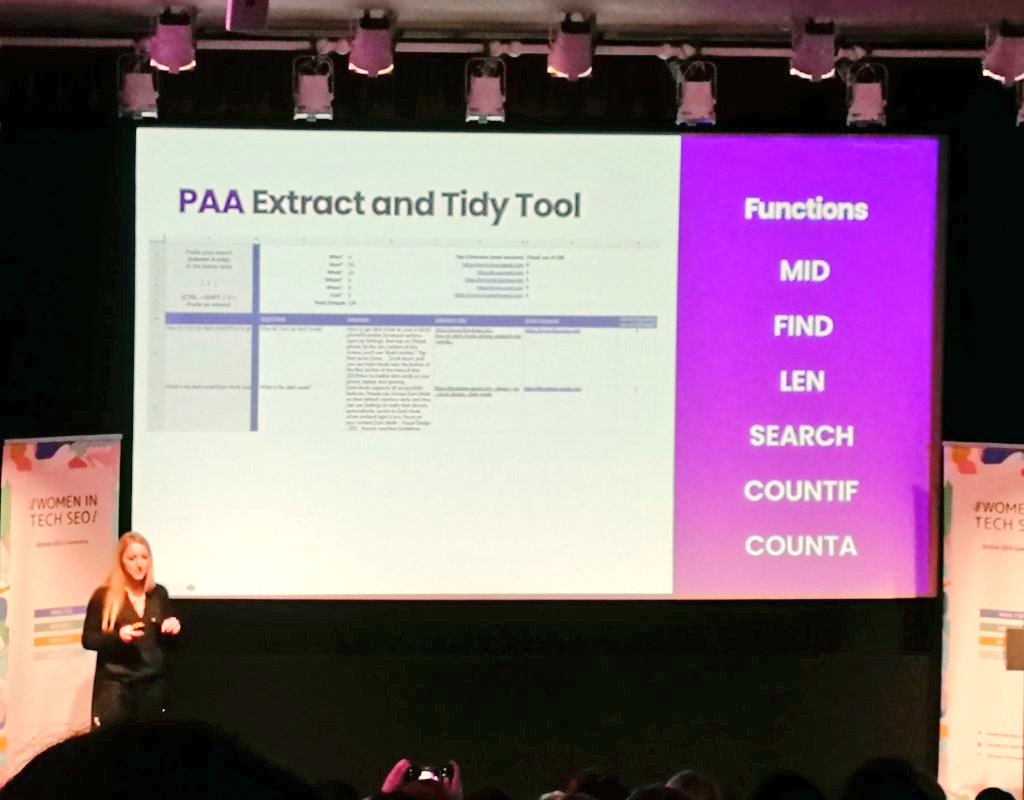 MacNaughtSEO's tweet photo. Some really useful Google Sheets formulas and tools to make life much easier! Thank you @HannahRampton @techseowomen #WTSFest https://t.co/b1qVTZ7iYp