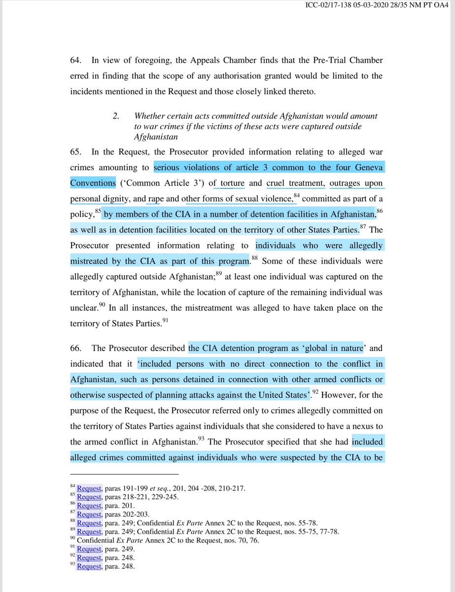 To be clear the ICC prosecutor identified 3 groups for various “crimes” TalibanAfghani Security ForcesAND“the armed forces of the United States of America (the ‘United States’) and its Central Intelligence Agency (the ‘CIA’) for war crimes.”Yesterday’s order ...