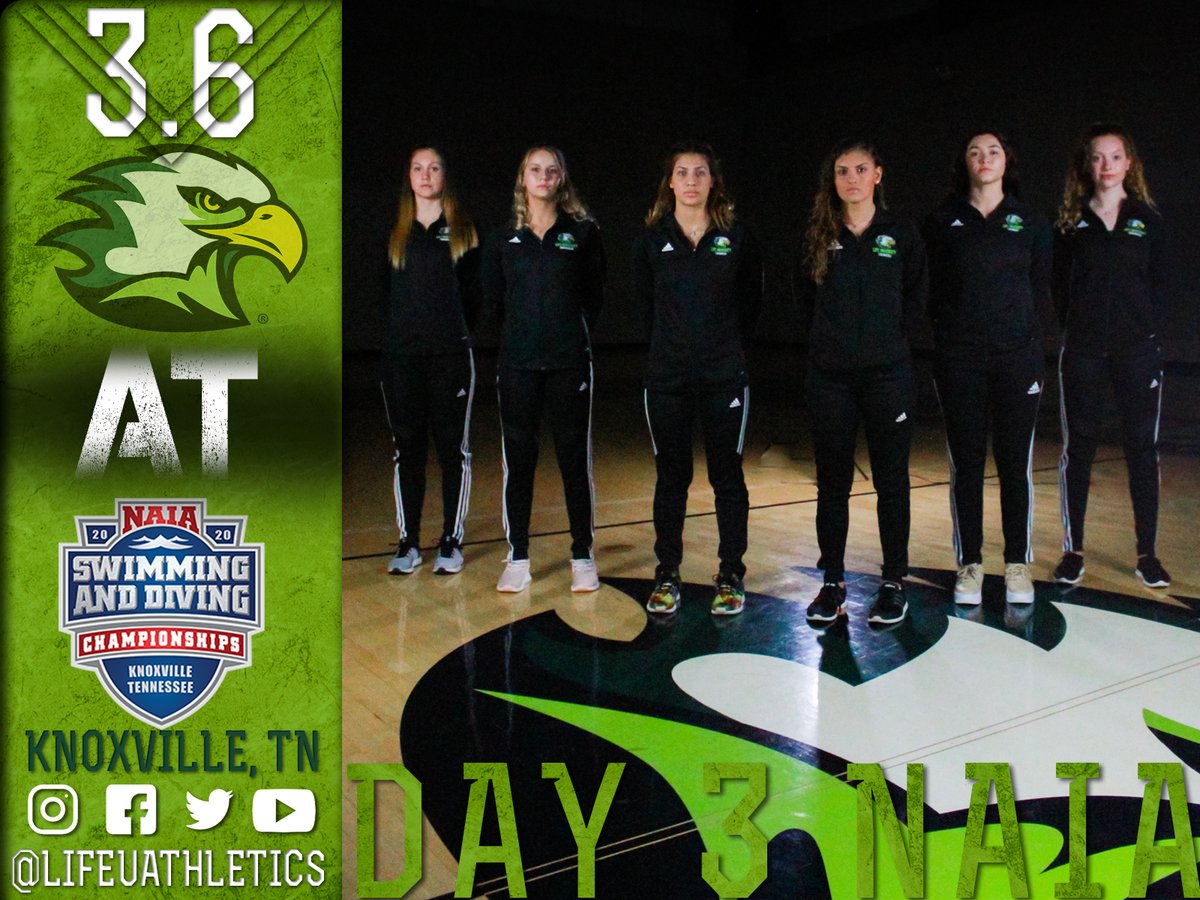 LifeUAthletics's tweet photo. IT'S TOURNAMENT TIME!!

The @LIFEUSWIM team will continue action at the @NAIA Swimming Championships today!! Follow along with the links below! 

📈: https://t.co/EljGrr4CA8
📺: https://t.co/VSotW9imnG https://t.co/0ViG4IoK1v