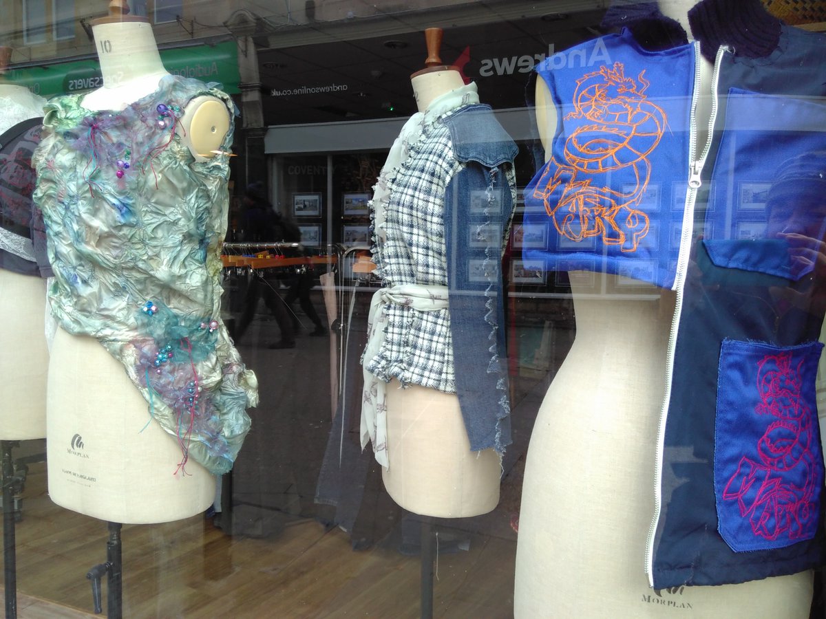 #fashion meets #sustainability - <a href="/OxfamFashion/">Oxfam Fashion</a> gave SGS College students un-sellable clothes to turn into new. Such stylish results! See them in Stroud Oxfam shop til 18th March <a href="/sgs_college/">SGS College</a> @FashionforGood #GlosBiz #recycling #upcycling <a href="/GFirstLEP/">GFirstLEP</a> <a href="/PunchlineGlos/">Punchline-Gloucester.com</a>