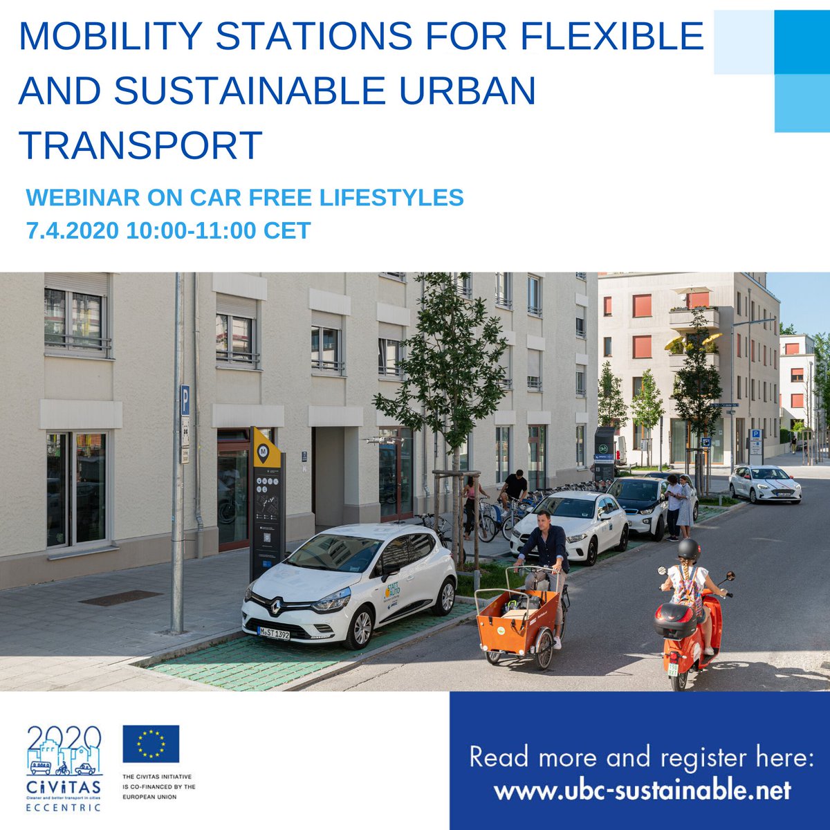 #Mobility stations can make sustainable #urban travel easy by combining different modes. But what to consider when developing them? How to get citizens on board? A #CIVITAS_ECCENTRIC webinar on 7 April reveals more: the City of #Munich  🇩🇪  presents. Join👉bit.ly/39wCFhZ