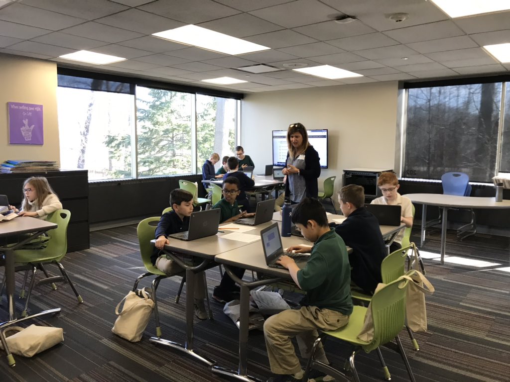 SOI3rd's tweet photo. @sdemichele visited SOI 3rd graders to help launch use of  #Google Keep for note taking. These kiddos are super engaged and are begging to continue their research! Thank you!! @WES_Innovation @WES_CurricDir @WES_PrincipalBP #soistem https://t.co/zm20EydLny