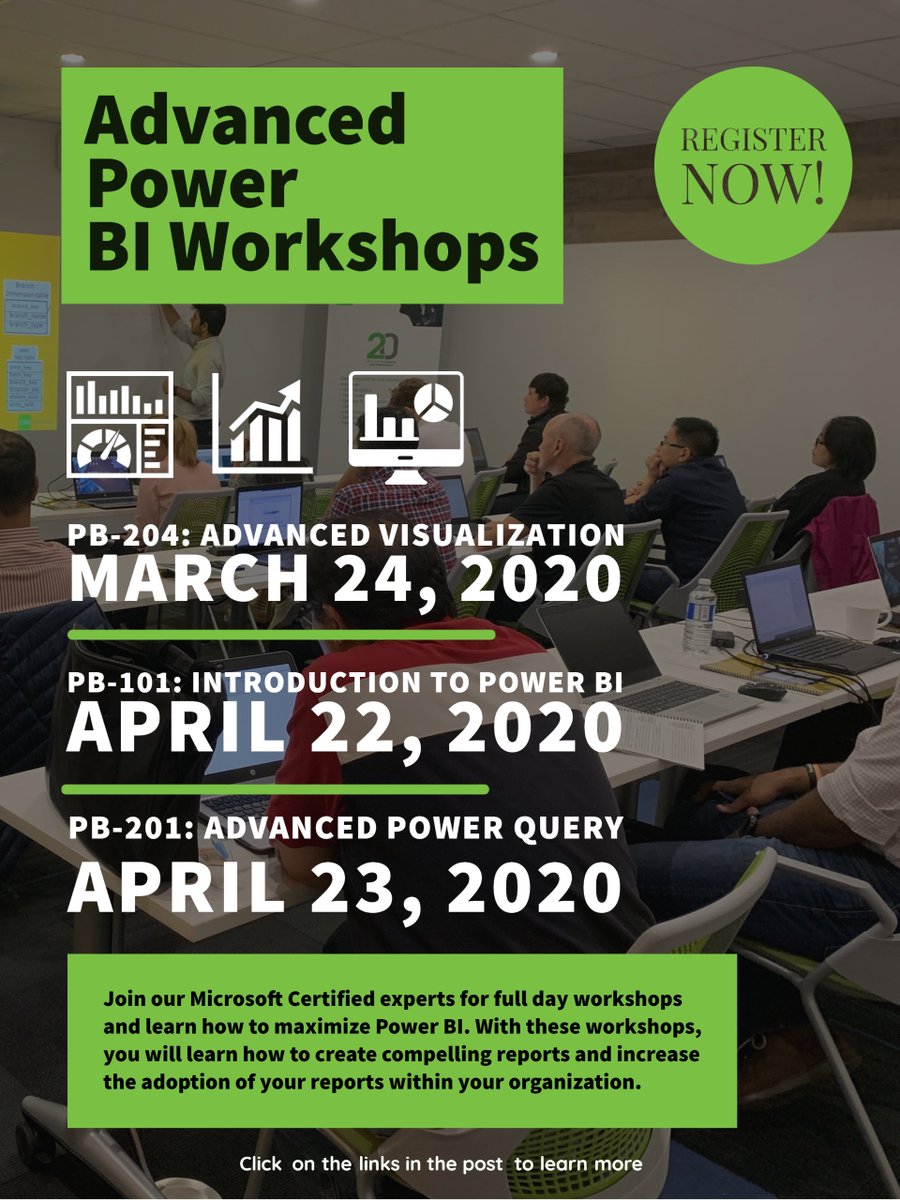 DSIDataExperts's tweet photo. Sharpen your Microsoft Power BI skills by enrolling in one of our upcoming training sessions. Click here to learn more and register: https://t.co/SRCtc2eRpl  

#training #powerbi #microsoftpowerbi #microsoftcertified #workshop #businessintelligence #dataanlytics #welovedata https://t.co/9G0mdqY2ms