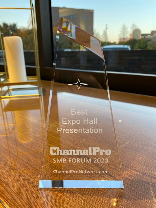 VIPRESecurity's tweet photo. Thank you so much @ChannelProSMB for awarding #VIPRESecurity "Best Expo Hall Presentation" at #ChannelProSMBForum in Dallas! What an honor! https://t.co/g7tZfUptC6
