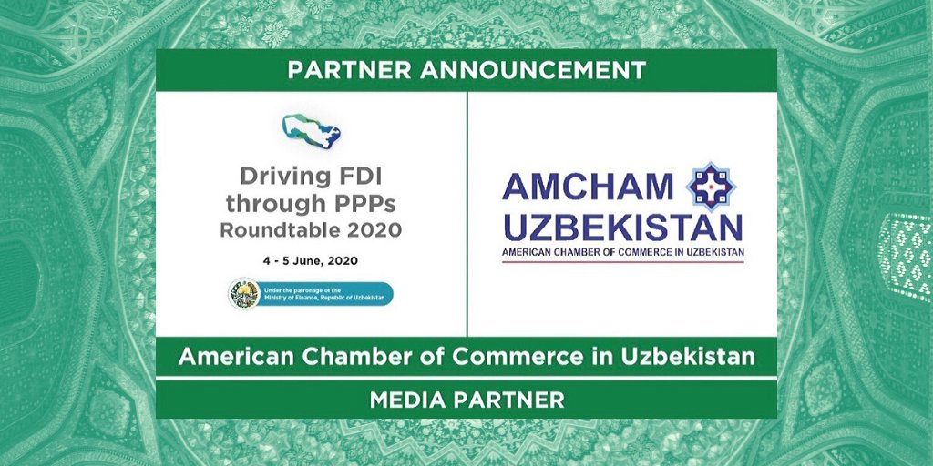 We are excited to welcome the American Chamber of Commerce in Uzbekistan (AmCham) as one of the Media Partners for the "Driving FDI through PPPs Roundtable 2020" conference. uzbekppp.com 

#amcham #events #fdi #ppp #pppexperts #publicprivatepartnerships #pppprojects