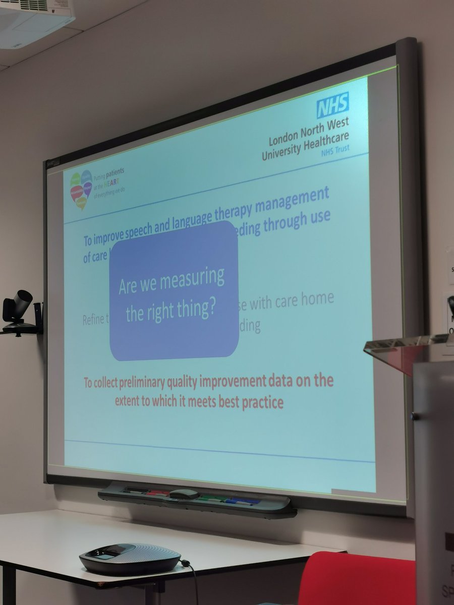 PalCareCEN's tweet photo. Lots of reflections from @katemcager about how we can do things better.. Are we getting involved too late? How do we measure outcomes? How do increase MDT awareness that risk feeding is more than just aspiration?  #SLTFrailty https://t.co/nvMD67BzsO