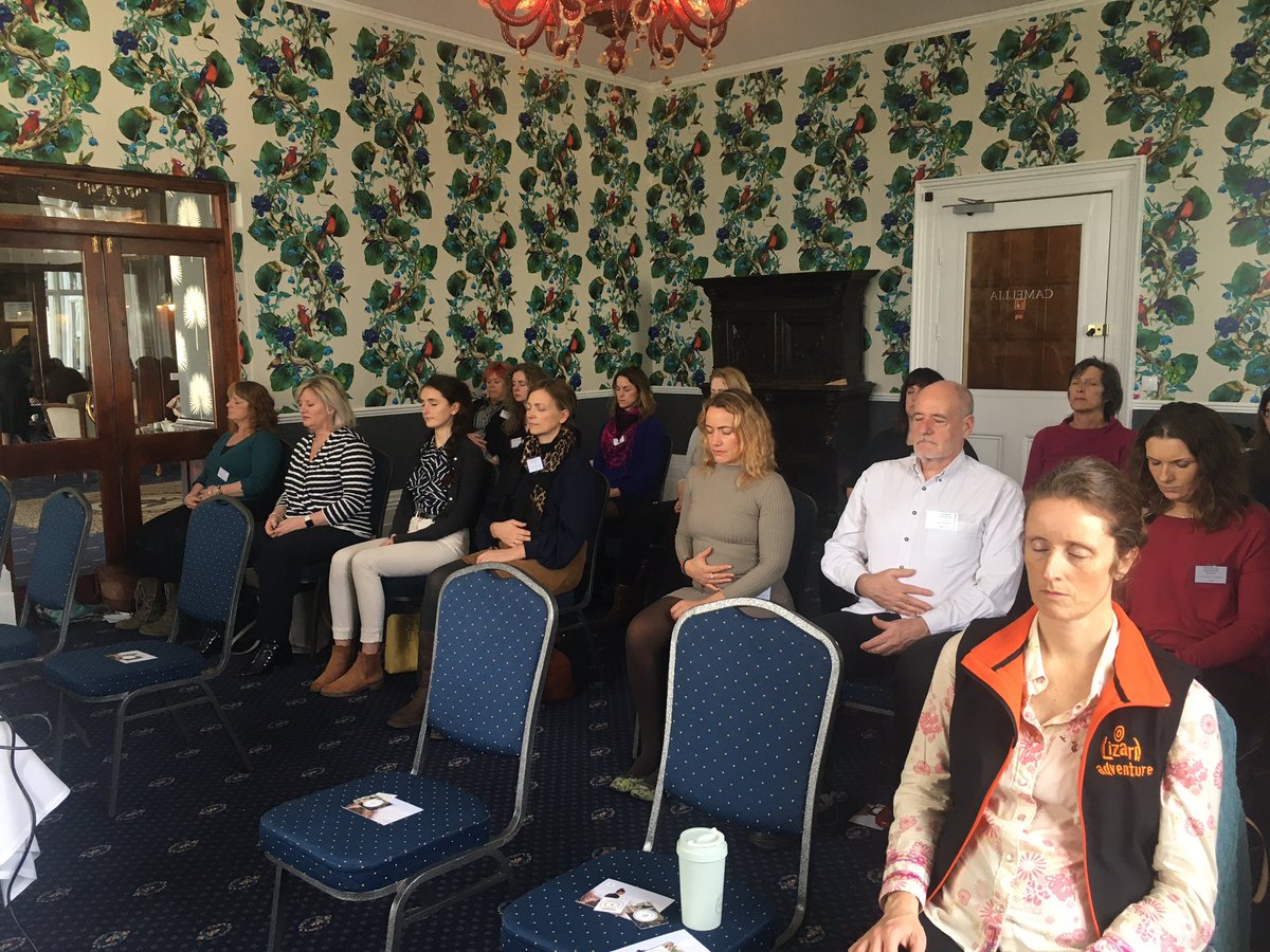 OutsetCIC's tweet photo. Beating stress with Kimberley @cinnamonyogakimi at #FSBConfidence @FSBCornwall @AWE_women #IWD2020 https://t.co/JTQgPCP8Bi