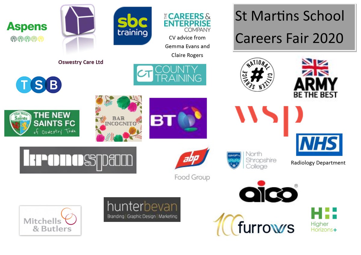 Thank you to all these fantastic organisations for supporting our Careers Fair #businessandeducation  #winwin  #futurestartshere