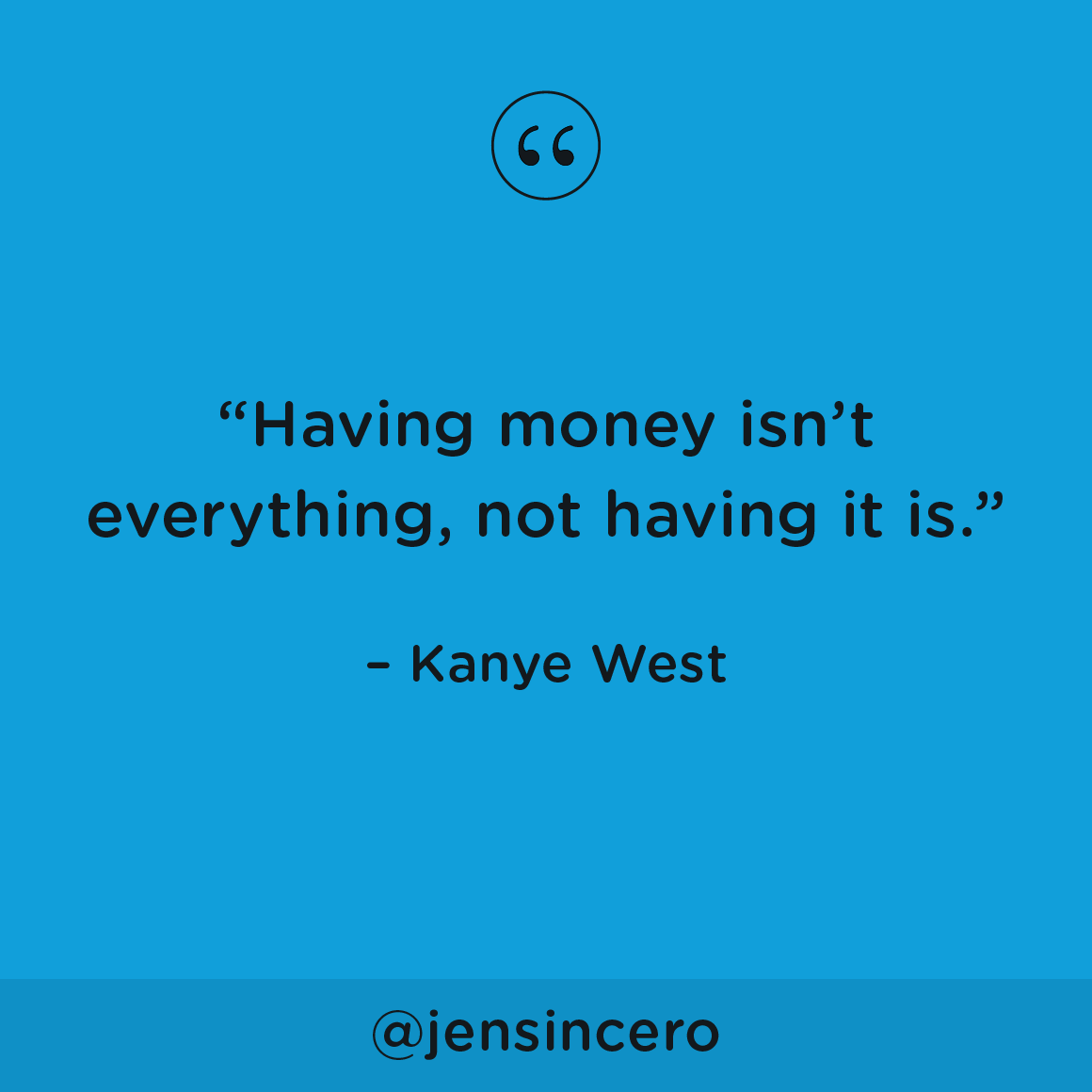 JenSincero's tweet photo. We don’t want to make money a central focus of our lives because we feel other things are so much more important, so we remain broke. As a result, we are constantly worrying/thinking about money—almost more than anything else. #youareabadass #QOTD #FridayFeeling #FridayMotivation https://t.co/7lOMiB5ase