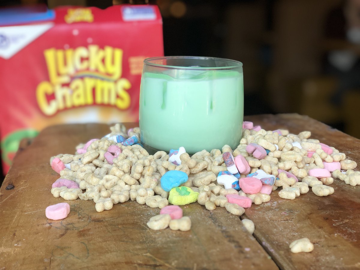 Who’s ready for Saturday’s “TAP of the Mornin’ to Ya” brunch?

These Lucky Charms will be living their best life in boozy milk laced with Irish cream and ginger liqueurs.