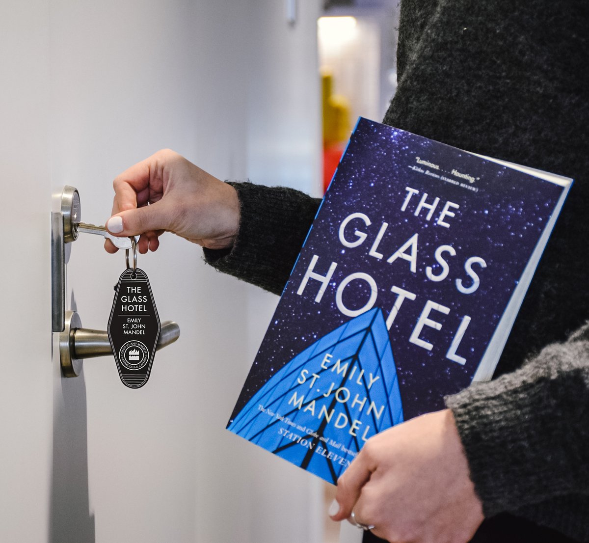 HarperCollinsCa's tweet photo. You asked, we delivered! Preorder @EmilyMandel's #TheGlassHotel and submit your receipt to receive your exclusive key tag. 🇨🇦 Open to Canadian residents only. More details and submission form here: https://t.co/5exT0VGTOo https://t.co/kAoYWREB8i