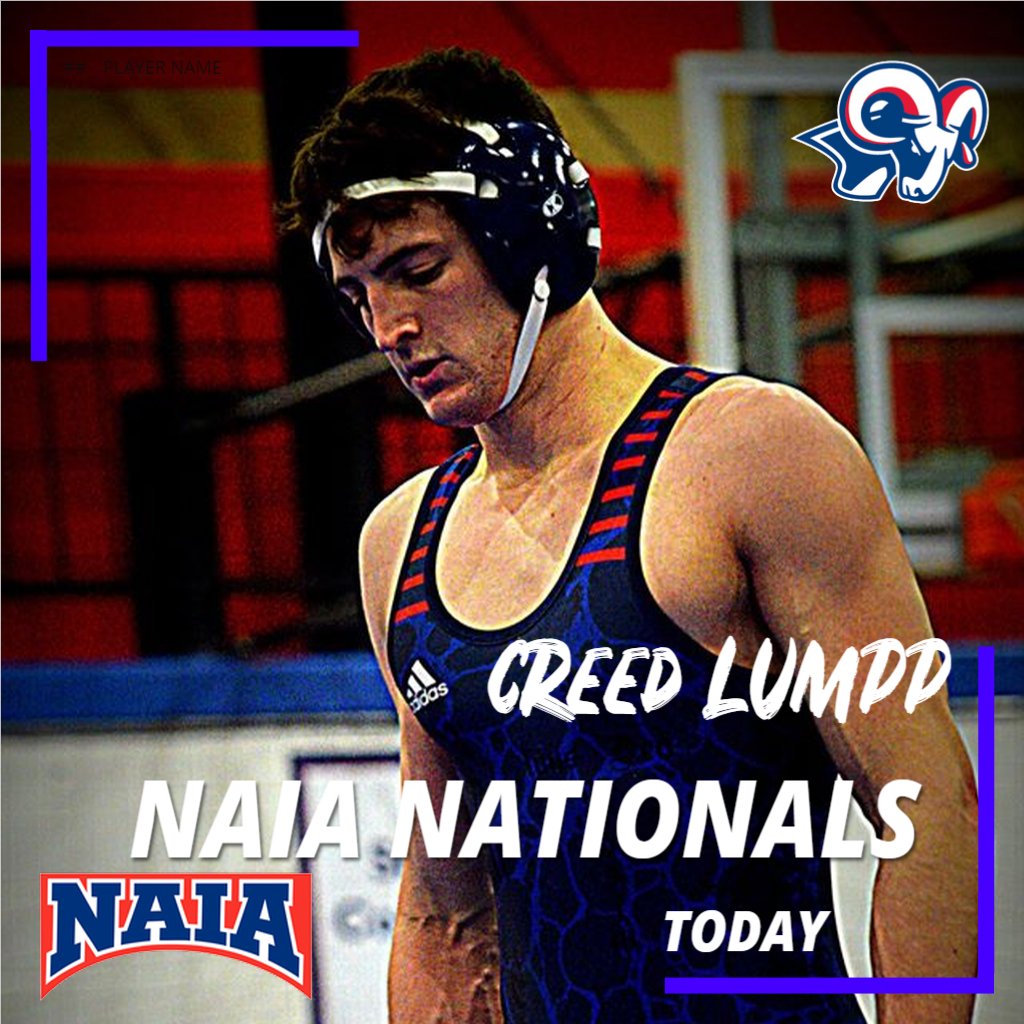 BluefieldRams's tweet photo. Best wishes to Bluefield College's Creed Lumpp as he begins competition in the NAIA National Wrestling Championships today! #GoCreed #GoRams #BeExcellent https://t.co/tdoZCHbAS5