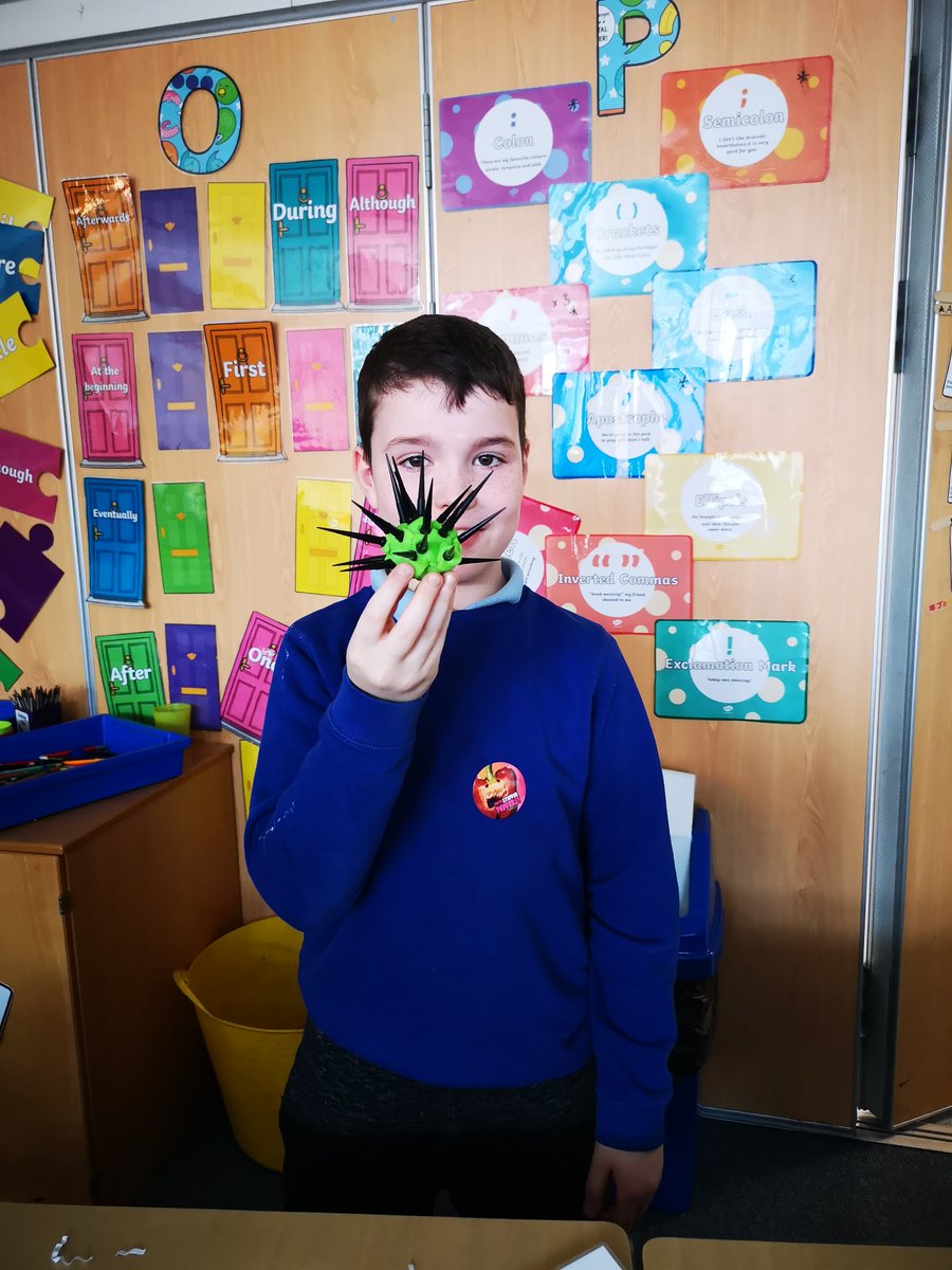 UoE_IM's tweet photo. Infection Medicine @NiddrieMillPS. What a fun morning, talking to two P6 classes about all things infectious. The viruses/bacteria/parasites created by the pupils are both amazing and dangerous! #STEM #STEMeducation #Scienceatschool https://t.co/l0TEicoItM