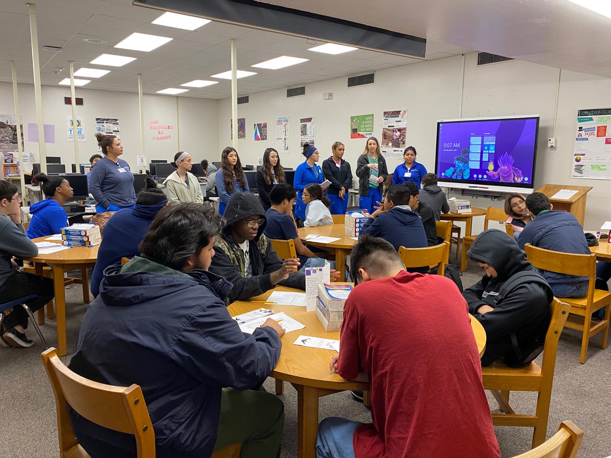 TAMUCCCONHS's tweet photo. Professor Shaver's Community Health Nursing Clinical group presented “After High School” to students at Miller High School. This project was developed out of their understanding of social determinants of health and the community assessment findings of the Miller community. https://t.co/EG8uS9HitQ