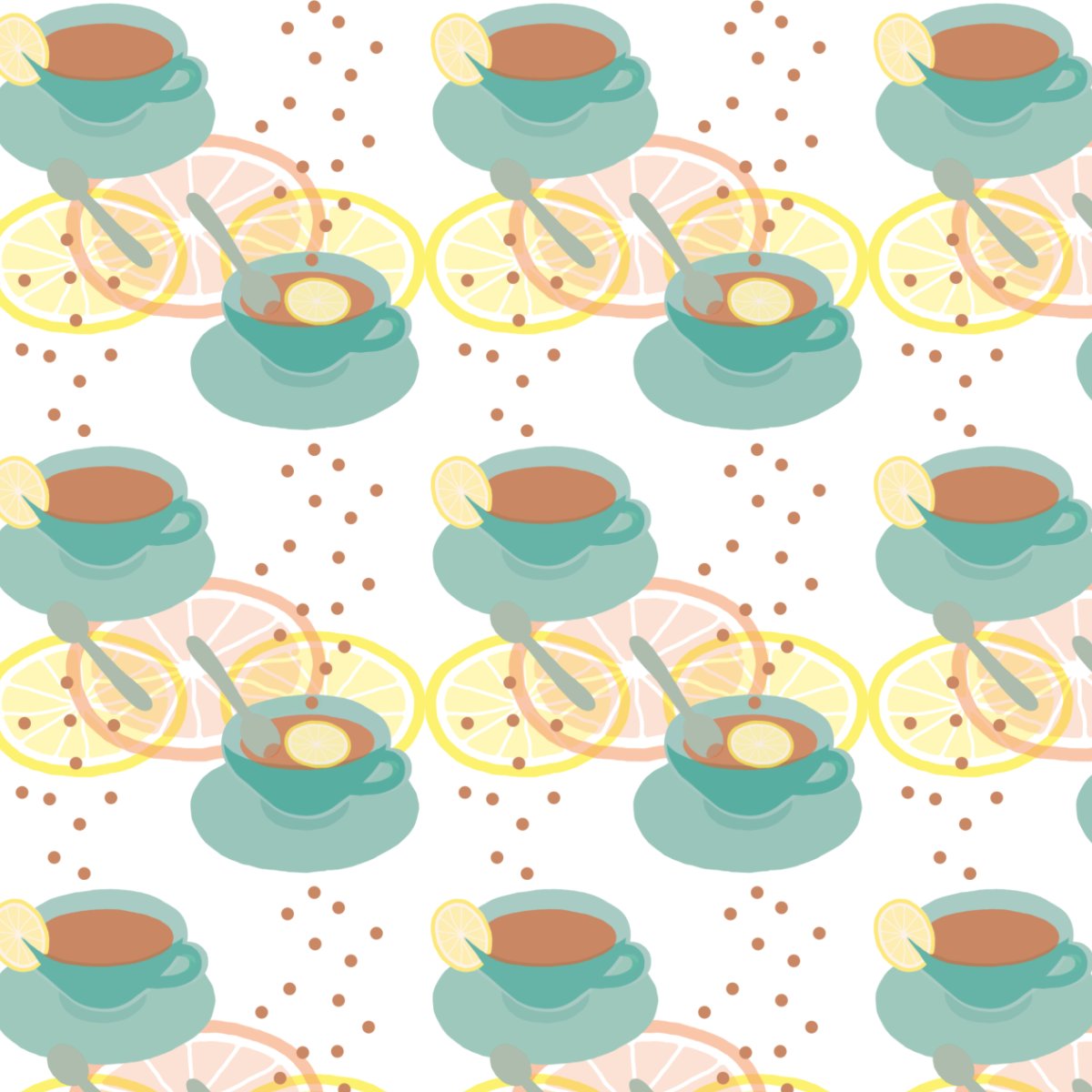 Bimako デザインしました ユーモア 北欧テキスタイル ほっとレモンティー アトリエサーカス テキスタイル イラスト デザイン 北欧 レモンティー