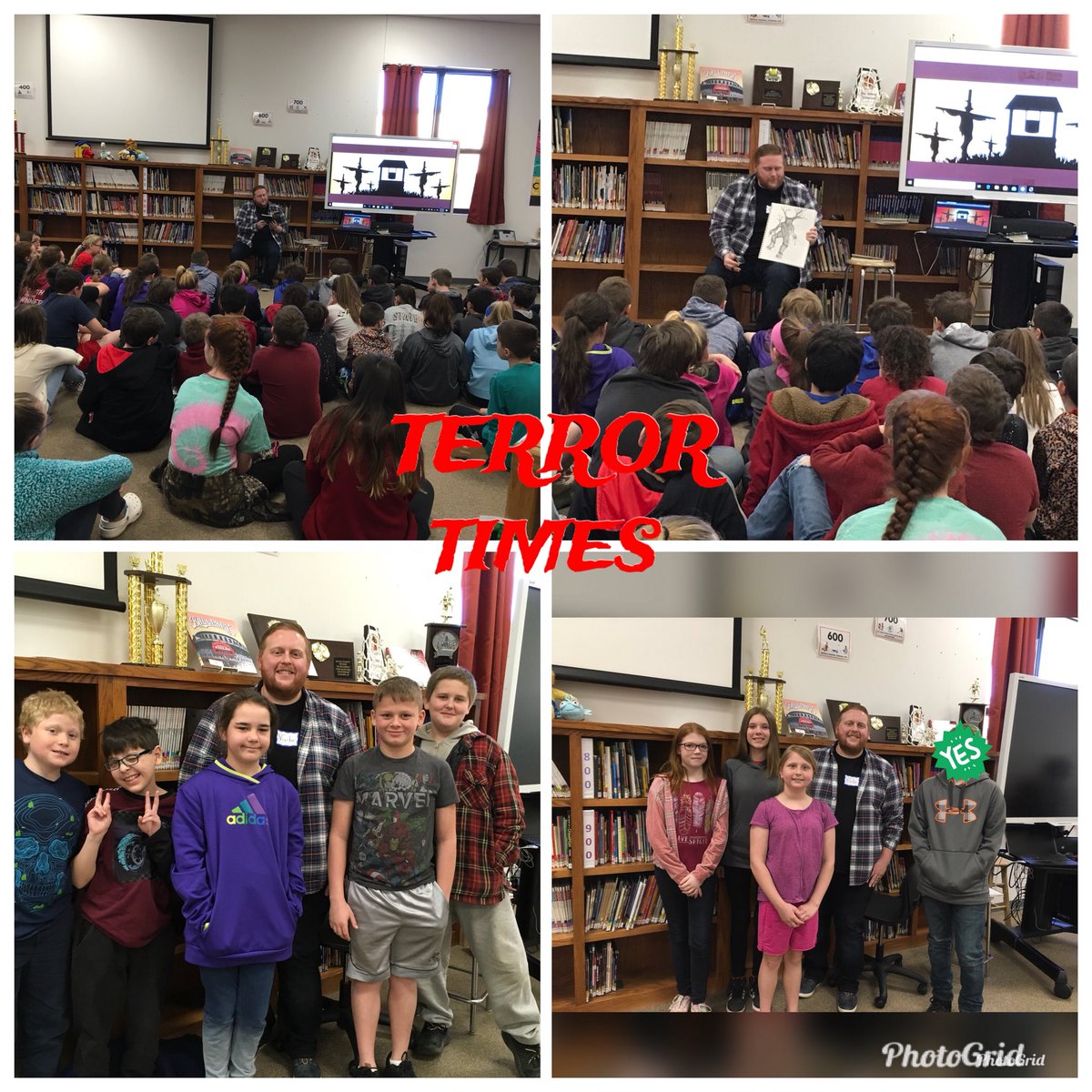 RBE_Library's tweet photo. “Meet the Author” was GREAT! Thanks to Zach Waymire for coming out to read and speak to our 5th and 6th graders! #TerrorTimesBooks@gmail.com #theswampmonster #peteysplaypen #thewishingwell @RoseBudRamblers @TerrorTimes https://t.co/K7Of63P8ya