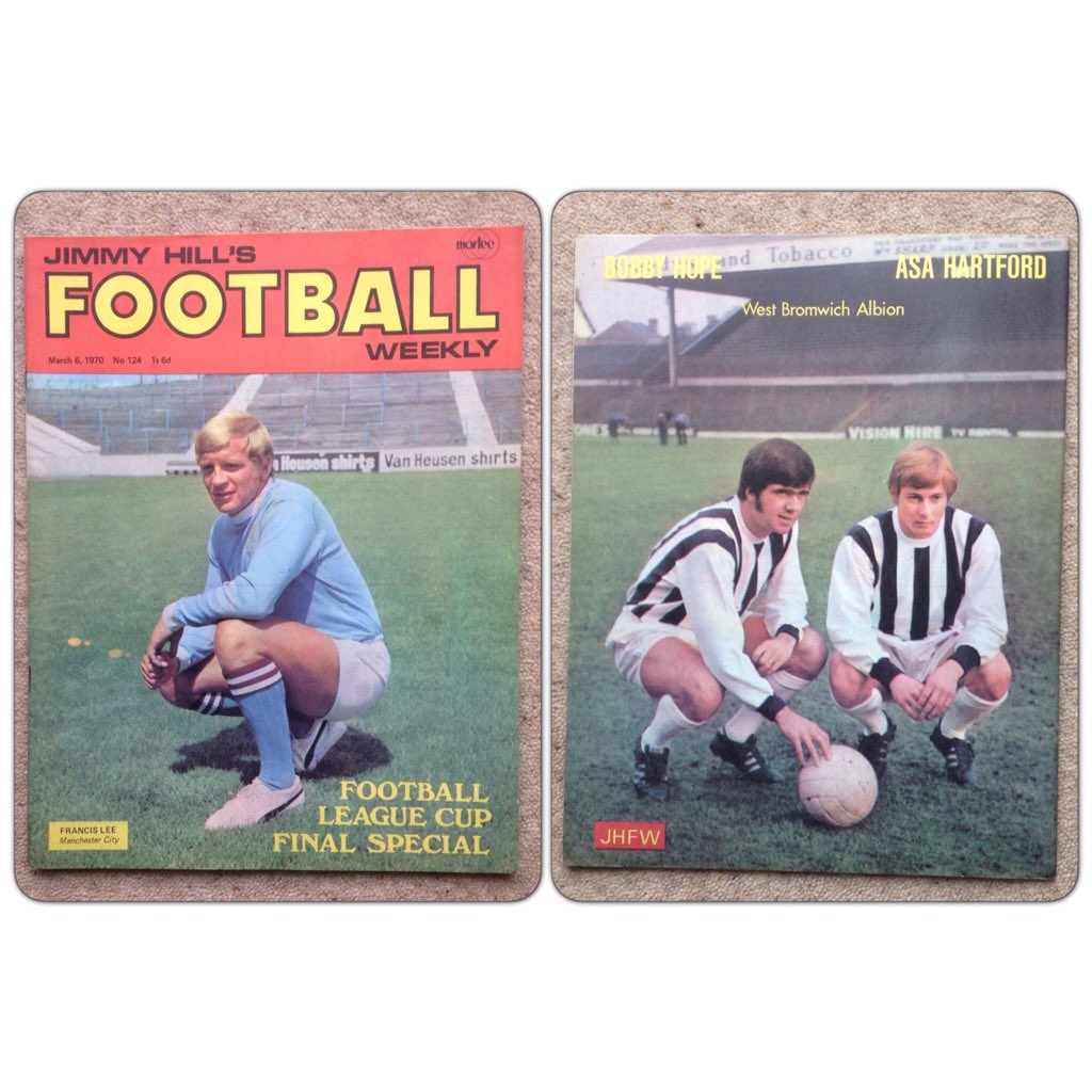 gilbrg2852's tweet photo. #50YearsAgoToday #JimmyHillsFootballWeekly No.124 Vol.3 No.20 6th March 1970 Front Cover #FrancisLee #ManchesterCity Back Cover #BobbyHope #AsaHartford #WestBromwichAvenue #WBA @MemorabiliaMal https://t.co/962jrXTwjI