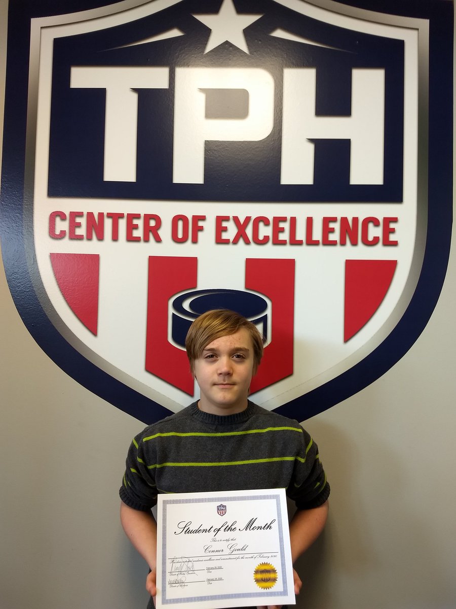 TPHDetroit's tweet photo. Congratulations to our Students of the Month: Connor Gould and Ethan Janda and our Athlete of the Month: Canon Gough! Keep up the great work! #StudyTrainPlay #InTheCoE https://t.co/iHK2PmsD3t