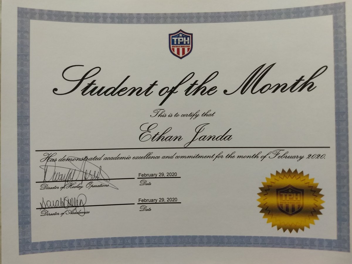 TPHDetroit's tweet photo. Congratulations to our Students of the Month: Connor Gould and Ethan Janda and our Athlete of the Month: Canon Gough! Keep up the great work! #StudyTrainPlay #InTheCoE https://t.co/iHK2PmsD3t