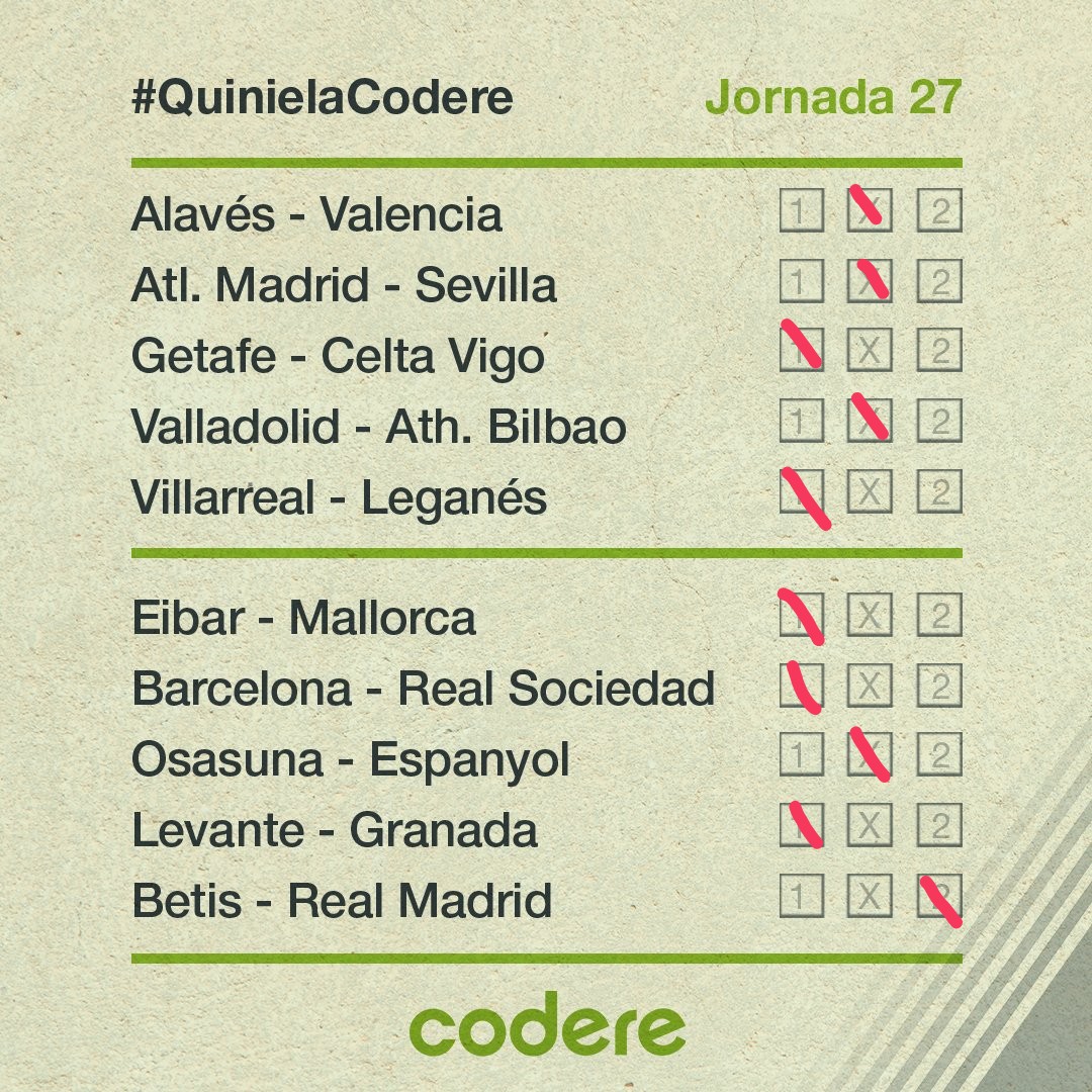 davidmanas1999's tweet photo. @CodereApuestas #QuinielaCodere https://t.co/HkZmfhjjve