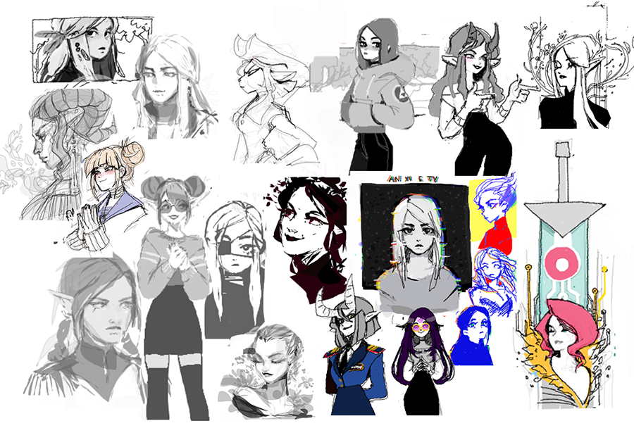 ave_droid's tweet photo. кучка девочковых скетчей из #multidraw https://t.co/GtKorwTmXq